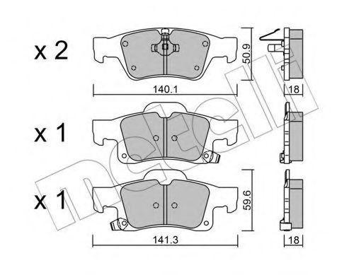 22-0928-0 METELLI Brake Pad Set, disc brake