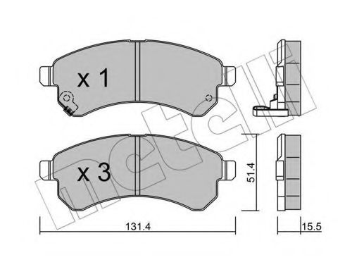 22-0931-0 METELLI Brake Pad Set, disc brake