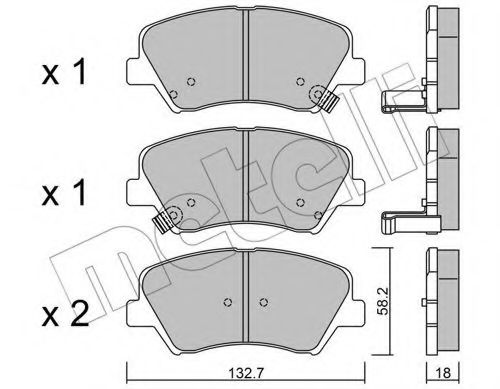 22-0943-0 METELLI Тормозная система Комплект тормозных колодок, дисковый тормоз