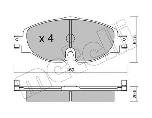 22-0950-0 METELLI Brake System Brake Pad Set, disc brake