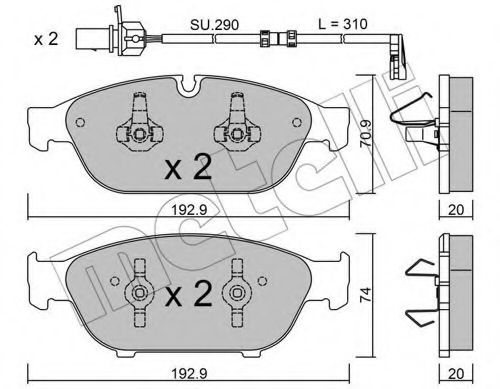 22-0953-0K METELLI Brake System Brake Pad Set, disc brake
