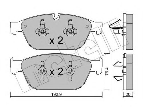 22-0954-0 METELLI Brake System Brake Pad Set, disc brake