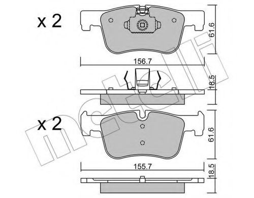 22-0960-0 METELLI Brake System Brake Pad Set, disc brake