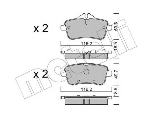 22-0968-0 METELLI Brake Pad Set, disc brake