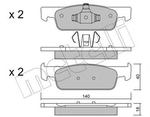 22-0975-0 METELLI Brake System Brake Pad Set, disc brake