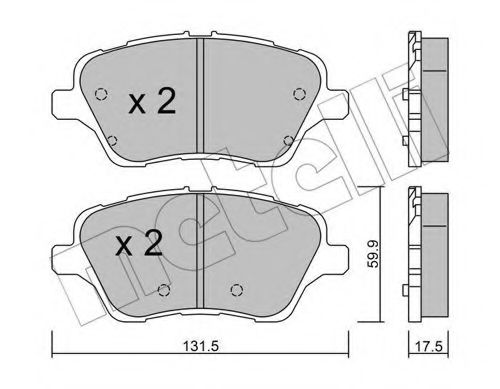 22-0976-0 METELLI Brake Pad Set, disc brake
