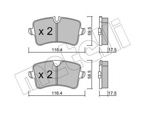 22-0955-0 METELLI Brake Pad Set, disc brake