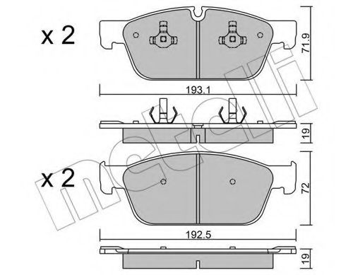 22-0967-0 METELLI Brake System Brake Pad Set, disc brake