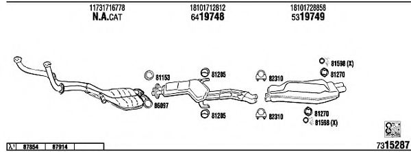 BW53001 WALKER Exhaust System Exhaust System