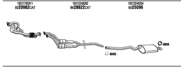 BWT10039 WALKER Exhaust System Exhaust System