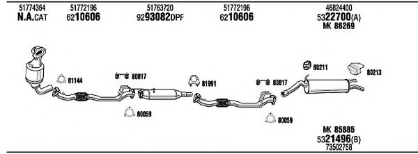 FIH17137BB WALKER Exhaust System