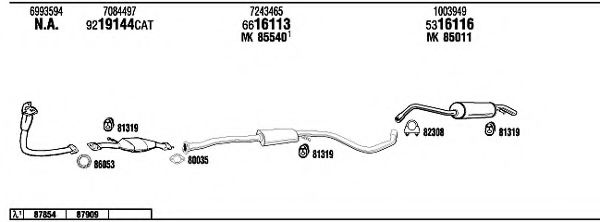 FO30811 WALKER Exhaust System Exhaust System
