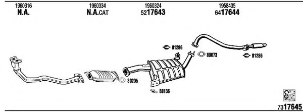 FO76008 WALKER Exhaust System Exhaust System