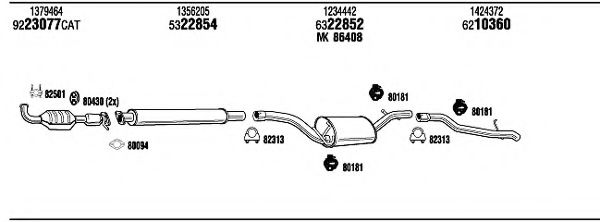 FOH30407A WALKER Exhaust System