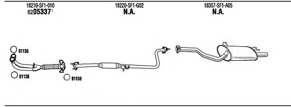 HO60104 WALKER Exhaust System Exhaust System