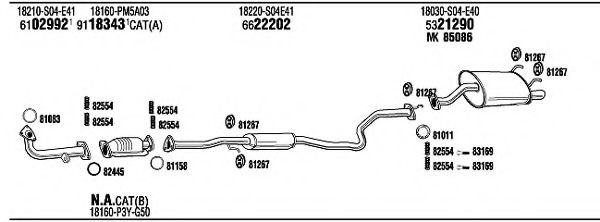 HO61075 WALKER Exhaust System Exhaust System