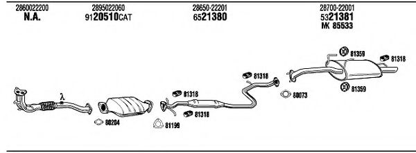 HYH04539AA WALKER Exhaust System Exhaust System