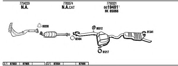 LN20154 WALKER Exhaust System
