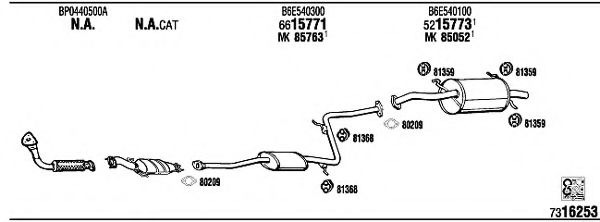 MA70303 WALKER Exhaust System
