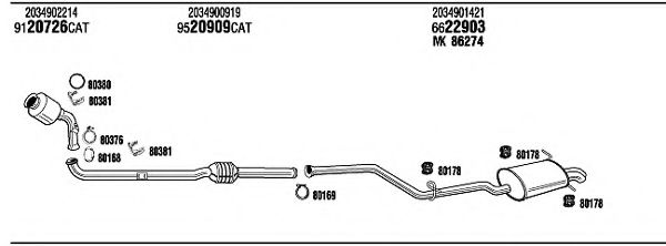 MB20072A WALKER Exhaust System Exhaust System