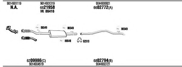 MB21005 WALKER Exhaust System Exhaust System