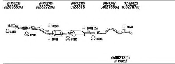 MB21020 WALKER Exhaust System Exhaust System