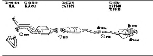 MB28040 WALKER Exhaust System Exhaust System