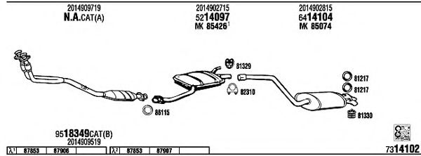 MB30021 WALKER Exhaust System Exhaust System