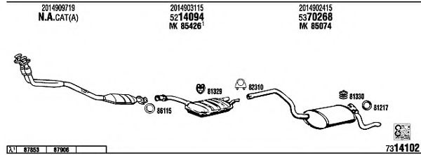 MB30037 WALKER Exhaust System Exhaust System