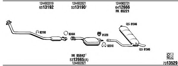 MB43308A WALKER Exhaust System Exhaust System