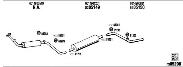 MB84002 WALKER Exhaust System Exhaust System