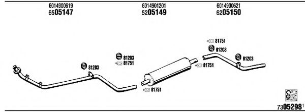 MB84012 WALKER Exhaust System Exhaust System