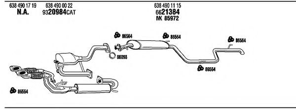 MB95068 WALKER Exhaust System Exhaust System