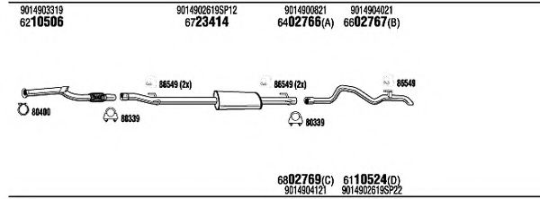 MBH14827A WALKER Exhaust System Exhaust System