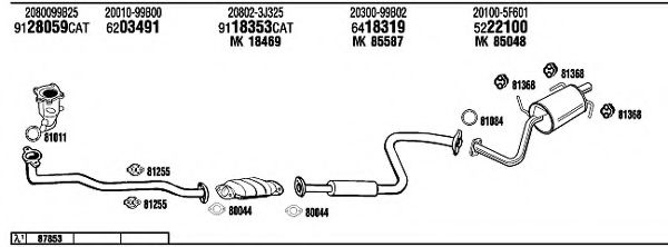 NI80390 WALKER Exhaust System Exhaust System