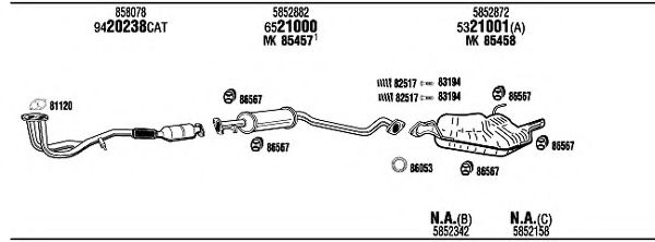 OPH05166AB WALKER Exhaust System Exhaust System