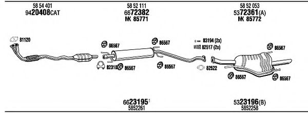 OPH09003A WALKER Exhaust System Exhaust System