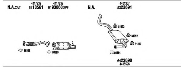 OPH23505A WALKER Exhaust System Exhaust System