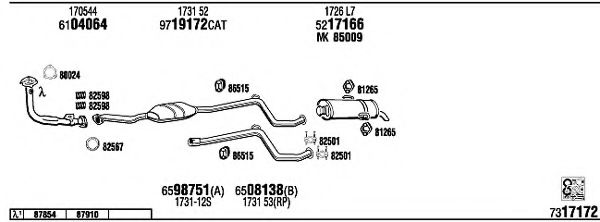 PE10609 WALKER Exhaust System Exhaust System