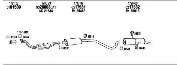 PE30676 WALKER Exhaust System Exhaust System