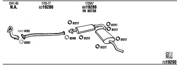 PE85001 WALKER Exhaust System Exhaust System