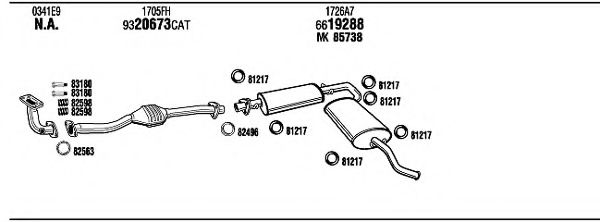 PE85044 WALKER Exhaust System Exhaust System
