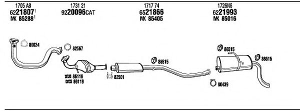 PET07976AB WALKER Exhaust System Exhaust System