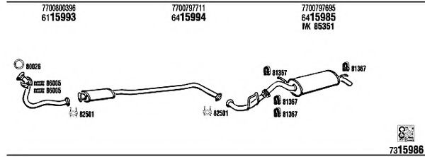 RE57005 WALKER Exhaust System Exhaust System