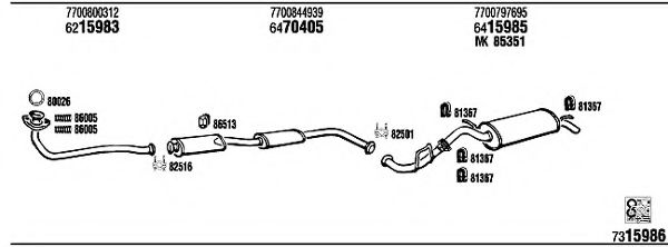 RE57009 WALKER Exhaust System Exhaust System