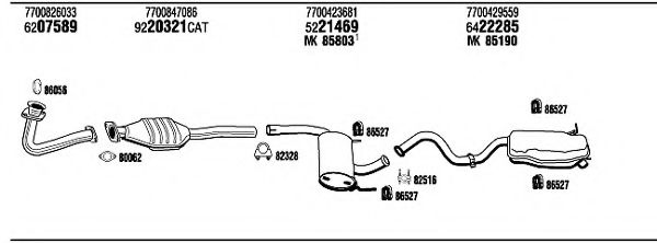 RE94128 WALKER Exhaust System Exhaust System