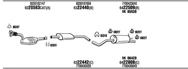 REH57731 WALKER Exhaust System Exhaust System