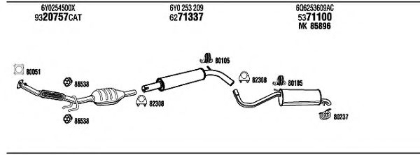 SK30005 WALKER Exhaust System Exhaust System