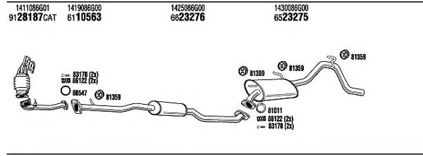 SZH17698 WALKER Exhaust System Exhaust System