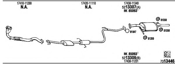 TO50884 WALKER Exhaust System Exhaust System